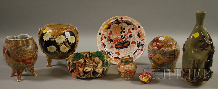 Appraisal: Seven Pieces of Japanese Ceramics and an English Imari-palette Porcelain