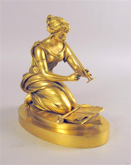 Appraisal: French gilt bronze figure emblematic of Music Gilt bronze patina