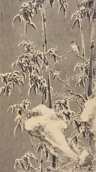 Appraisal: Property from the collection of Michael Goedhuis Birds on Snowy