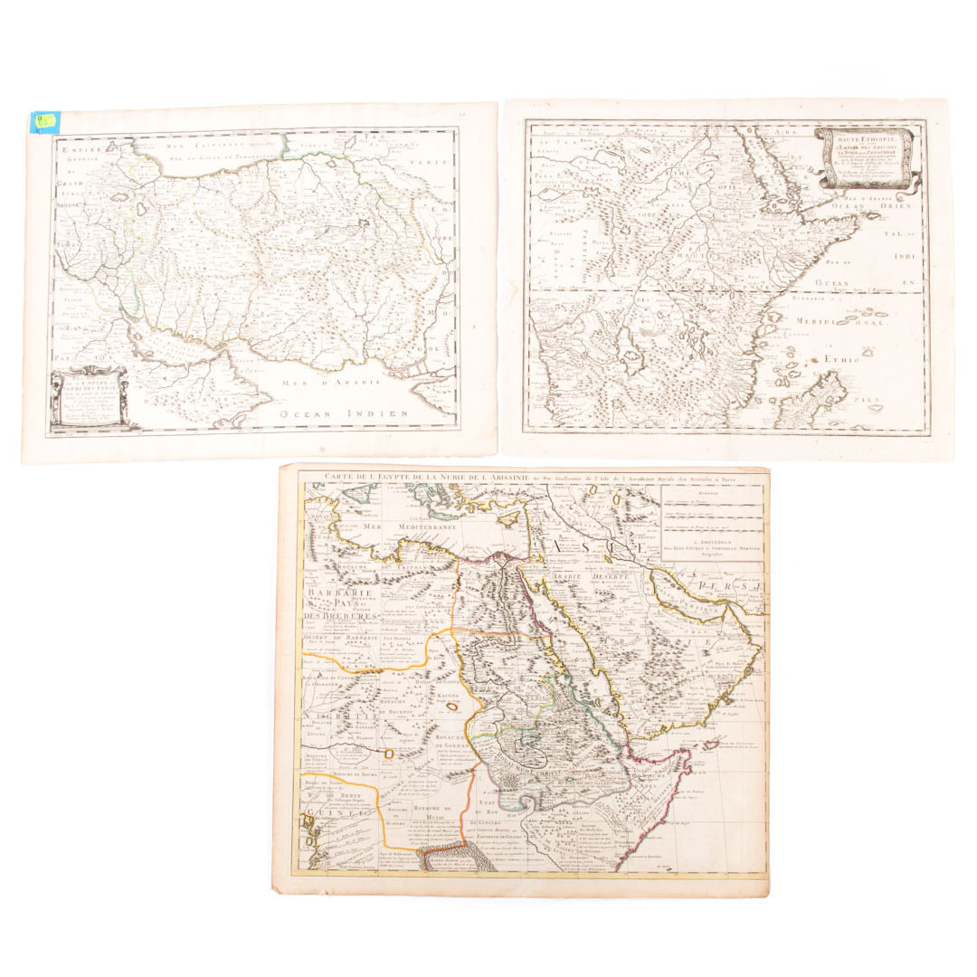 Appraisal: Three maps of Africa and Middle East comprising Nicolas Sanson