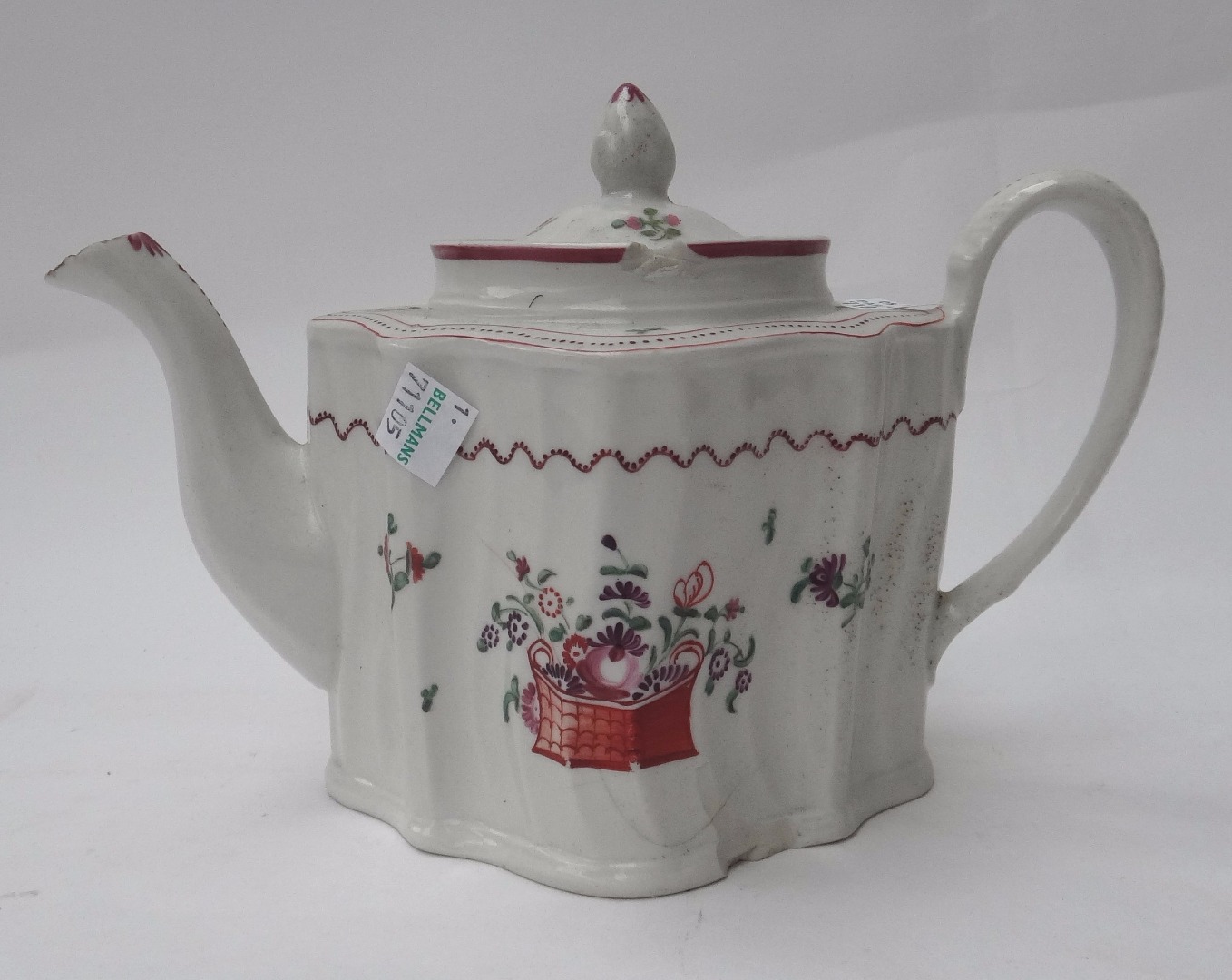 Appraisal: Two New Hall silver shaped teapots and covers circa one