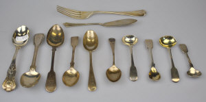 Appraisal: A selection of Georgian and later silver flatware - saltspoons