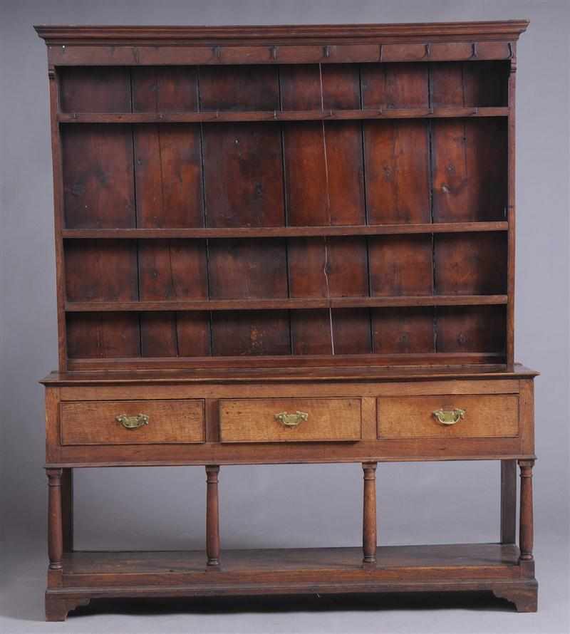 Appraisal: VICTORIAN OAK DRESSER The upper part with molded cornice and