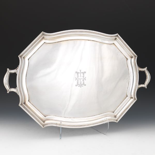 Appraisal: DURGIN STERLING SILVER TRAY RETAILED BY GROGAN CO x Oval