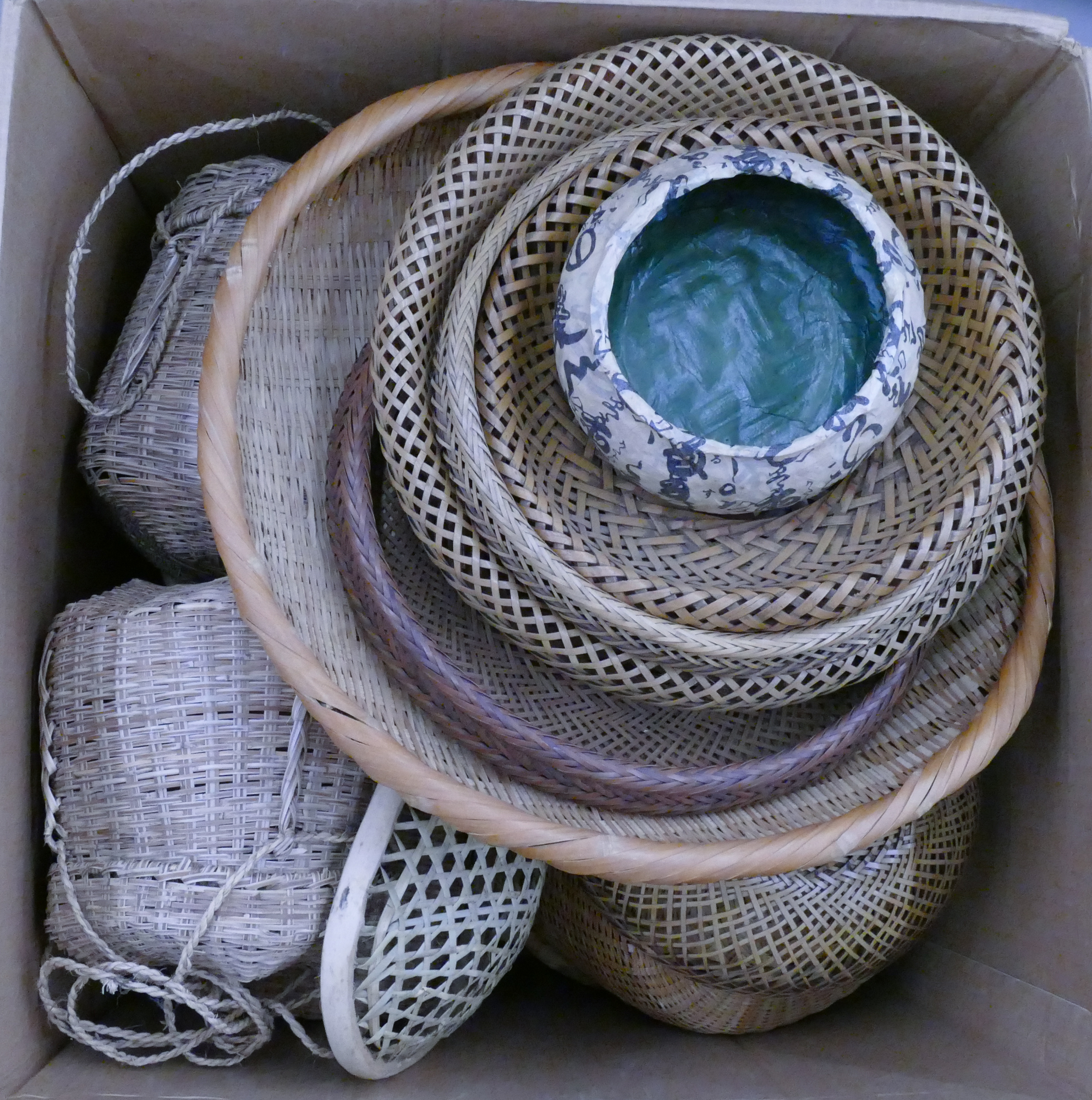 Appraisal: Large Box Japanese Baskets