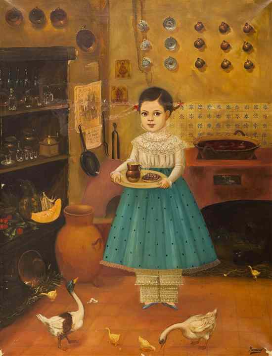 Appraisal: Horacio Renteria Rocha Mexican - Portrait of a Girl oil