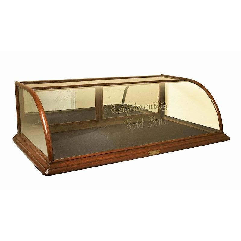 Appraisal: Wood and Bent Glass Advertising Showcase Wood and bent glass