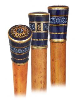 Appraisal: Porcelain Decorative Cane -Ca -Oversized porcelain cobalt and gold Milord