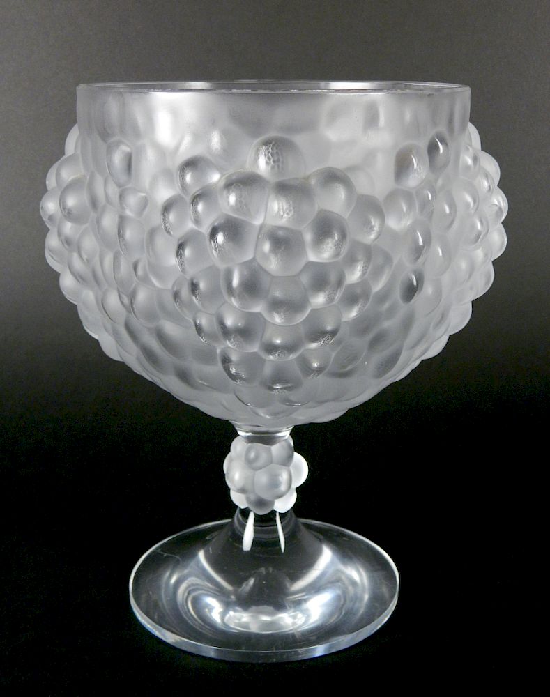 Appraisal: Lalique frosted and molded glass punchbowl Lalique frosted and molded