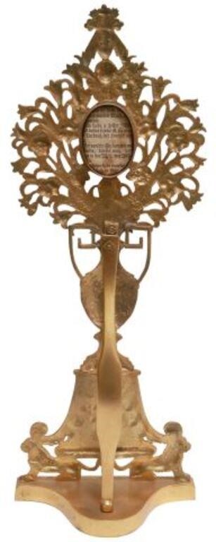 Appraisal: Continental gilt bronze altar reliquary monstrance late th c having