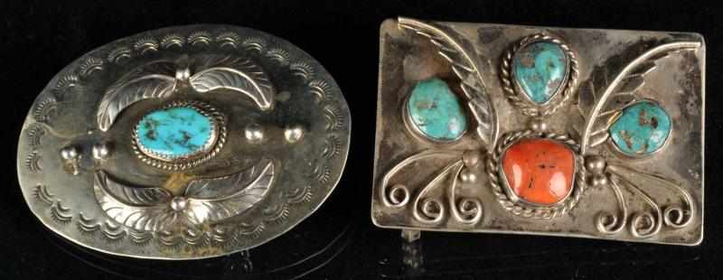 Appraisal: Lot of Native American Indian Belt Buckles Description Both are