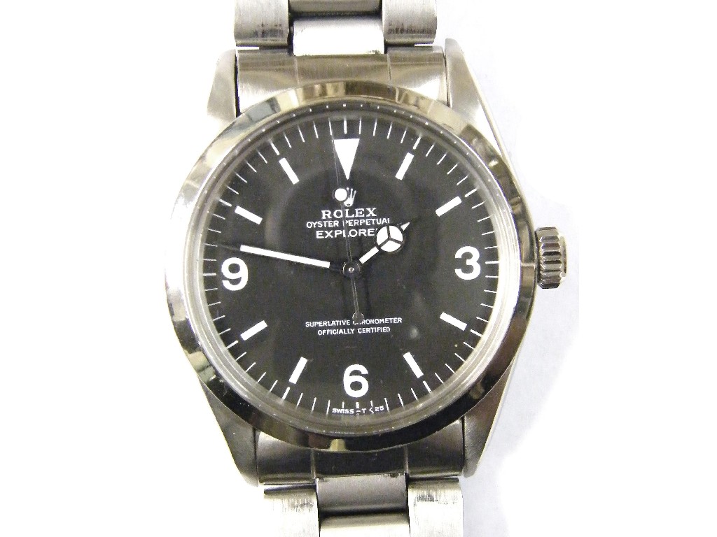 Appraisal: Rolex Oyster Perpetual Explorer stainless steel gentleman's wristwatch reference the