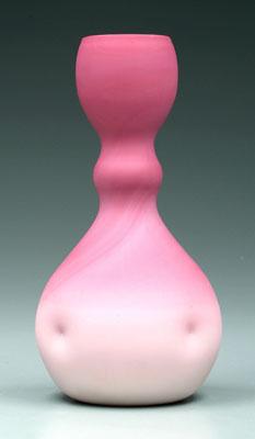 Appraisal: Peachblow vase satin finish body with dimpled sides New England