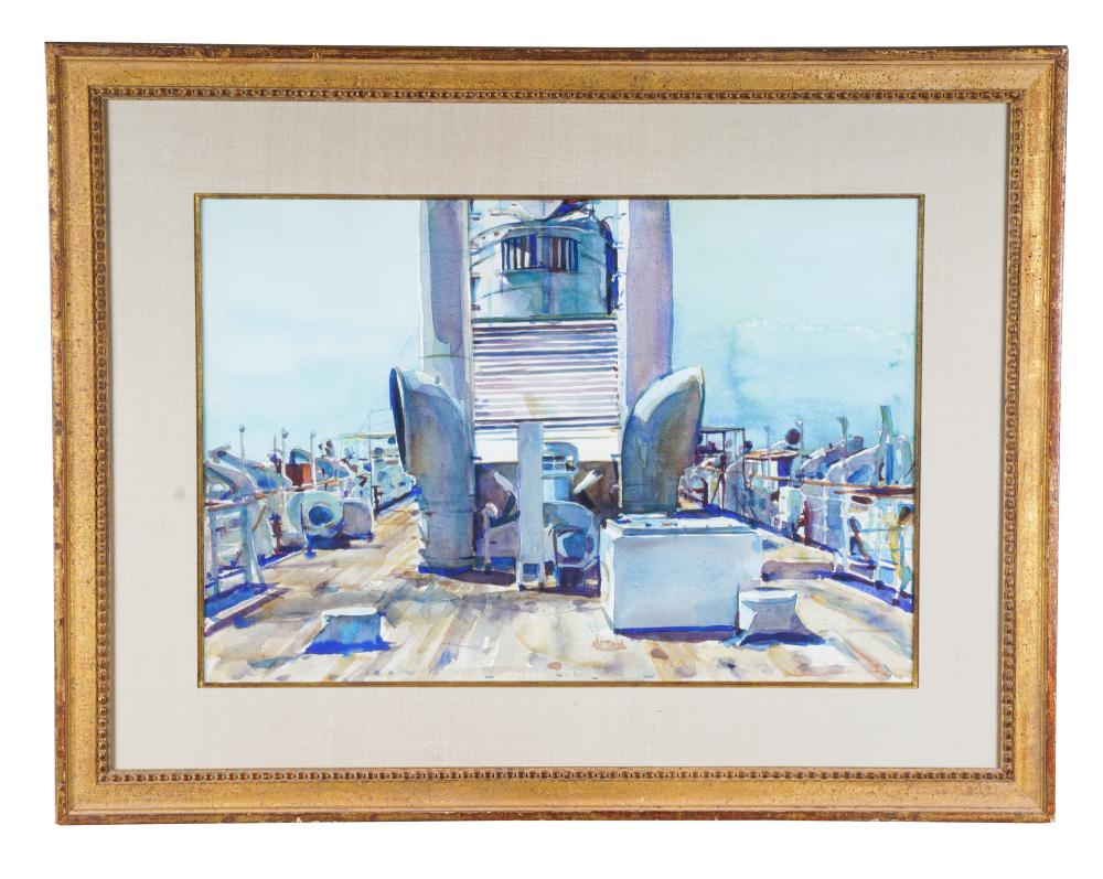 Appraisal: SHIRL GOEDIKE B THE UPPER DECK OF THE ORION watercolor