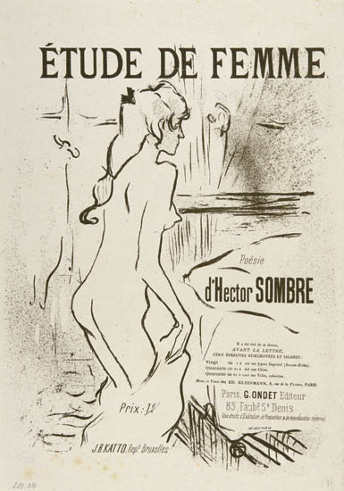 Appraisal: HENRI TOULOUSE-LAUTREC tude de femme Lithograph x mm x inches