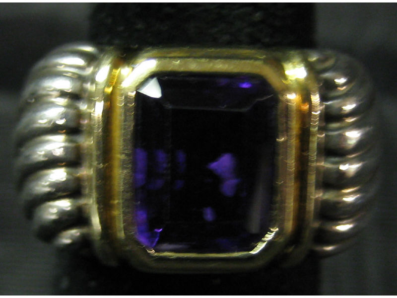 Appraisal: DAVID YURMAN AMETHYST RING Silver and k yellow gold ring