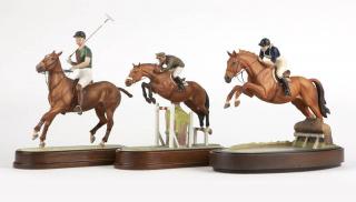 Appraisal: Three Royal Worcester porcelain equestrian groups Introduced - each with