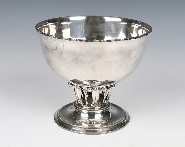 Appraisal: Georg Jensen Danish - 'The Louvre' silver pedestal bowlon an