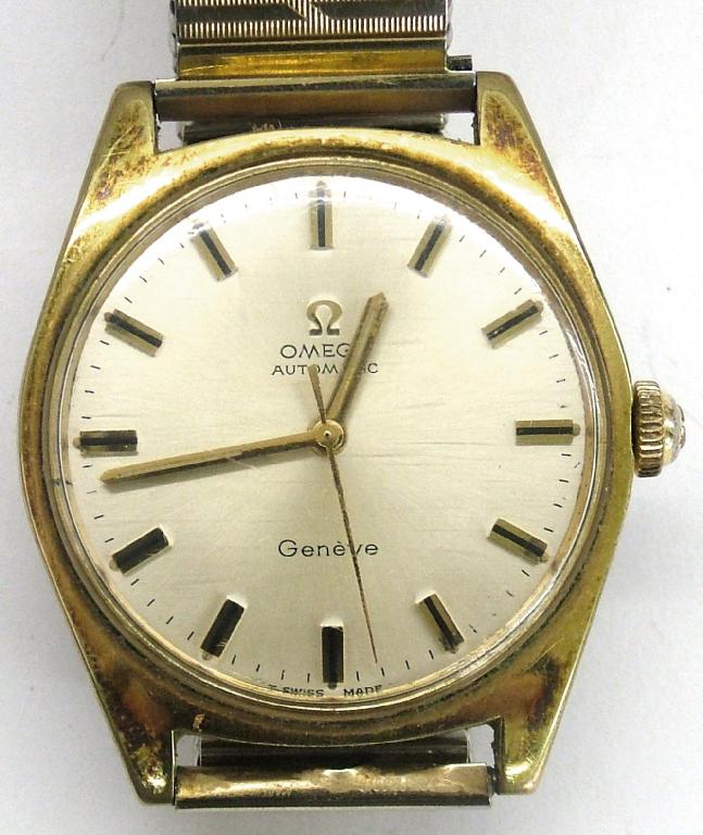 Appraisal: Omega Geneve 's automatic gold plated gentleman's wristwatch the silvered