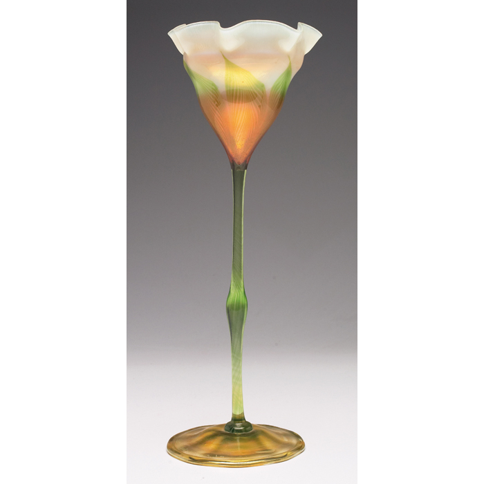 Appraisal: Exceptional L C Tiffany vase graceful and beautiful floriform in