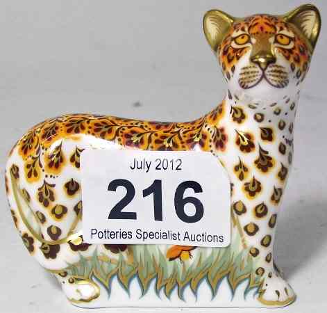 Appraisal: Royal Crown Derby Paperweight Leopard Cub Gold Stopper and boxed