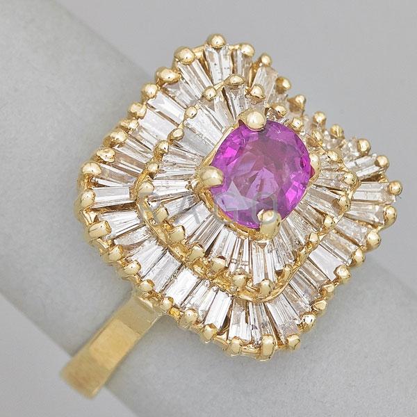 Appraisal: PURPLE SAPPHIRE AND DIAMOND K GOLD RING Condition Report