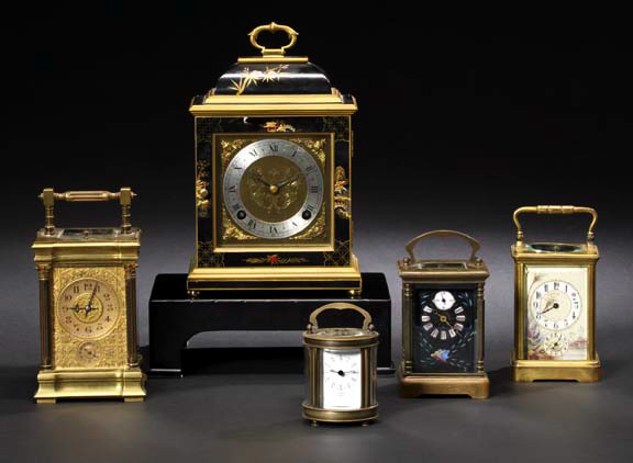 Appraisal: Good Hamann Lee New York Gilt-Bronze and Polychromed Porcelain Clock