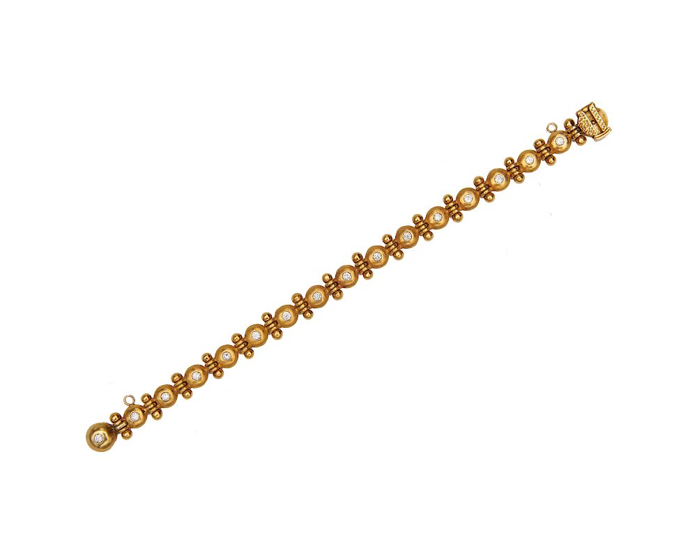 Appraisal: DENISE ROBERGE K and K Gold and Diamond Bracelet DENISE