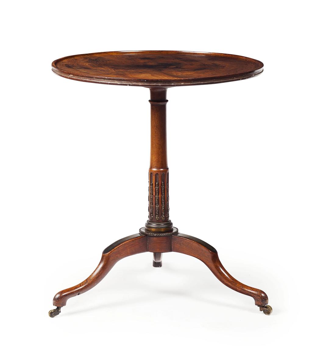 Appraisal: GEORGE III MAHOGANY AND BRASS MOUNTED TRIPOD TABLE EARLY TH