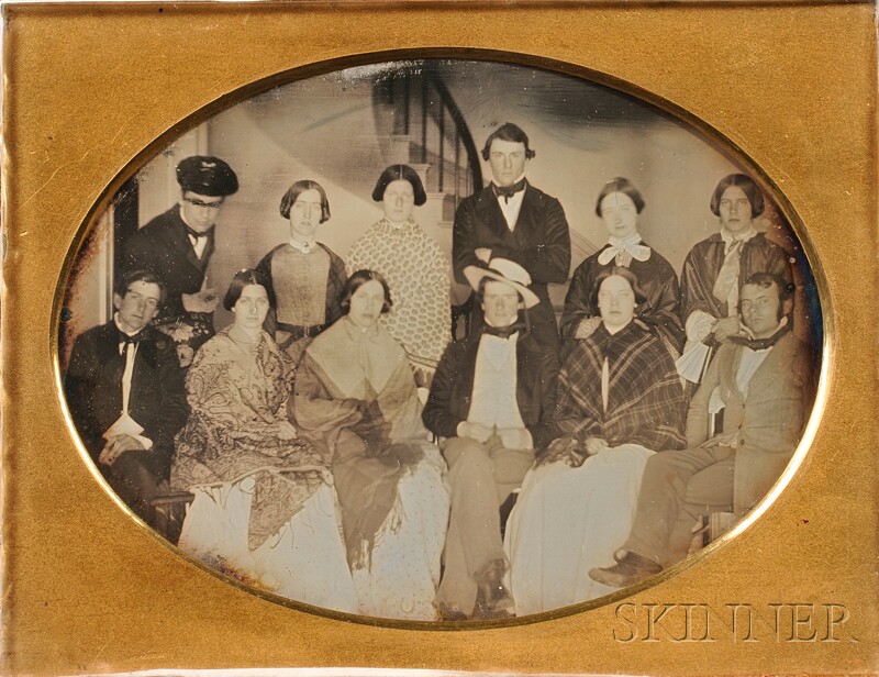 Appraisal: Half Plate Daguerreotype Depicting Members of the Wachusett Theater Group