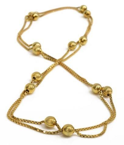 Appraisal: Estate Italian kt yellow gold necklace with thirteen round bead