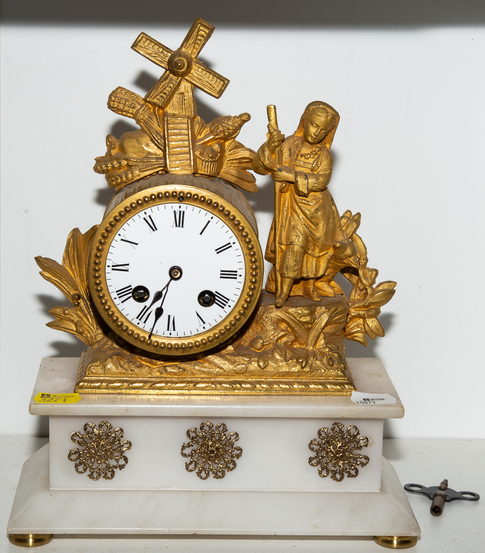 Appraisal: CONTINENTAL FIGURAL MANTEL CLOCK Probably rd quarter th century with