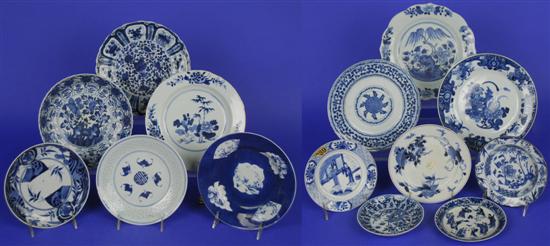 Appraisal: COLLECTION OF SEVENTEEN CHINESE BLUE AND WHITE PLATES including three