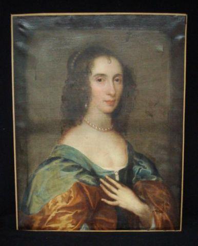 Appraisal: th Cent English Portrait of Woman Old repair lower right