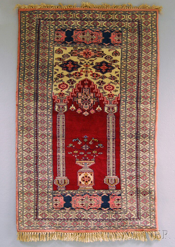 Appraisal: Indo-Persian Prayer Rug th century ft in x ft Estimate