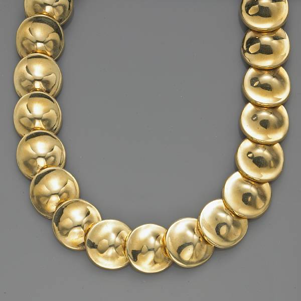 Appraisal: An eighteen karat gold necklace Robert Lee Morris estimated total