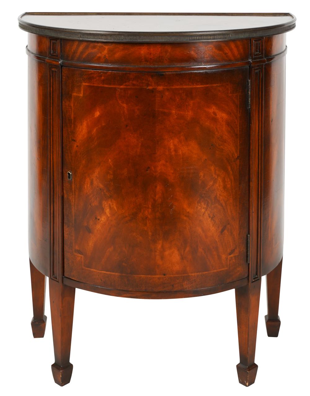 Appraisal: NEOCLASSIC DEMILUNE SIDE CABINETafter inches wide inches deep inches high