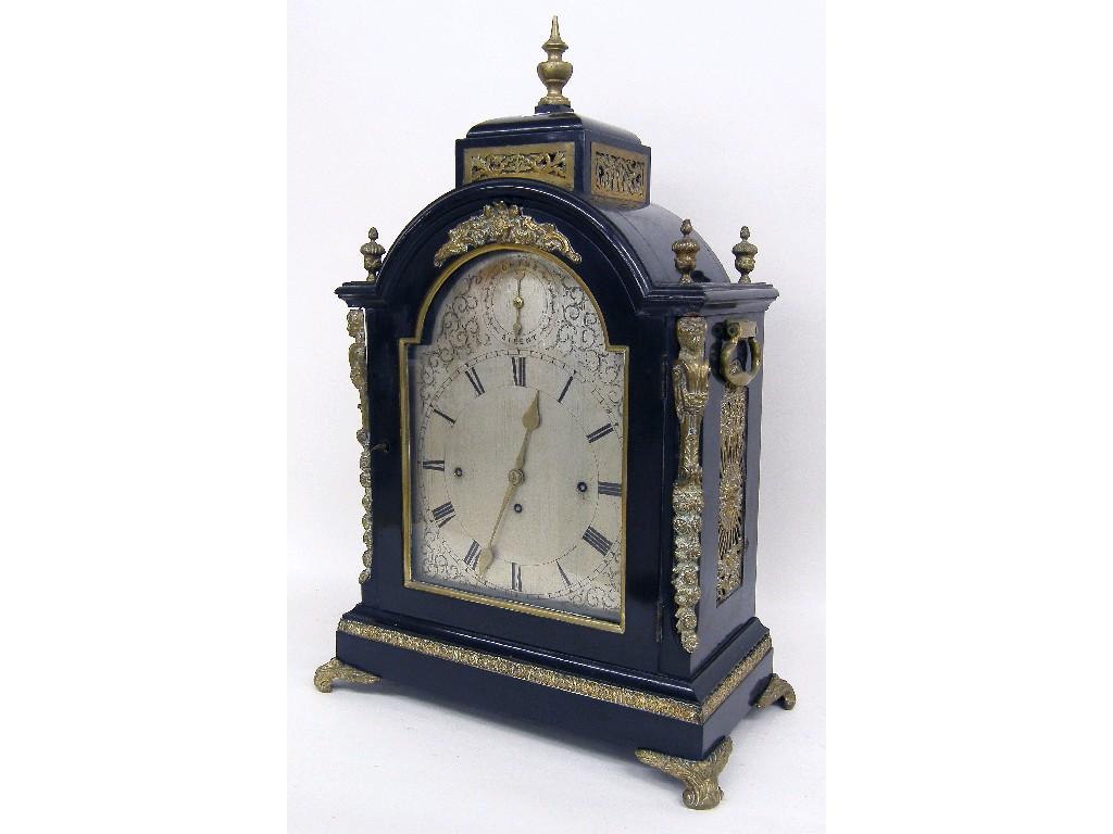 Appraisal: Good small English alarm pantry clock the brass arched dial