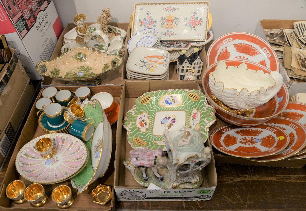 Appraisal: Five Tray Lots of Porcelain to include German porcelain figural