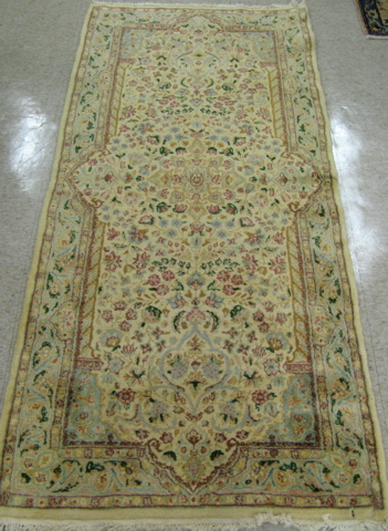 Appraisal: THREE PERSIAN KERMAN AREA RUGS Kerman Province southeastern Iran the