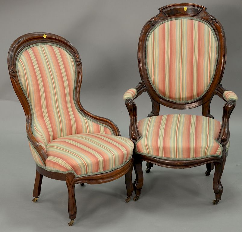 Appraisal: Two Victorian chairs Two Victorian chairs IMPORTANT NOTE No credit