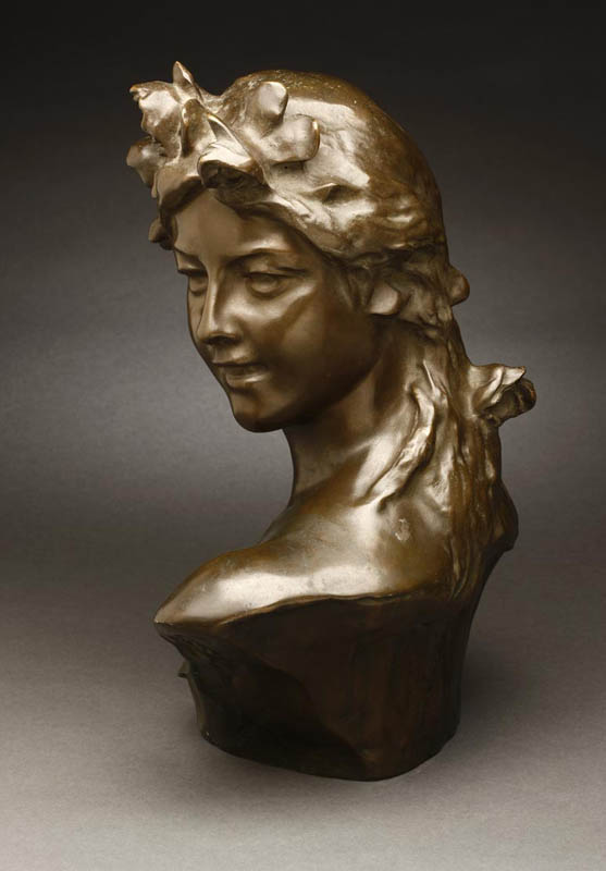 Appraisal: After Jef Lambeaux patinated bronze bust woman After Jef Lambeaux