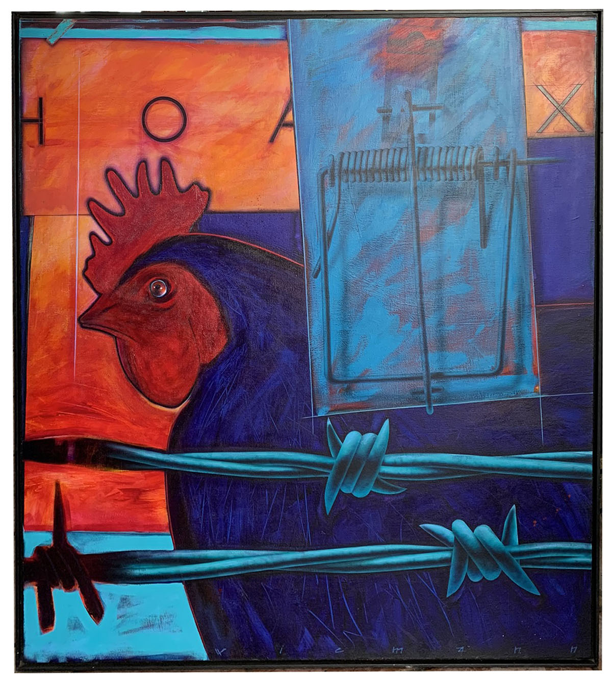 Appraisal: WIEMANN Roy American th st Century ''Rooster'' Oil Canvas ''