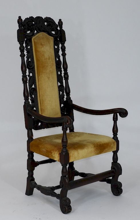 Appraisal: C English Historic William Penn Oak Arm Chair England th