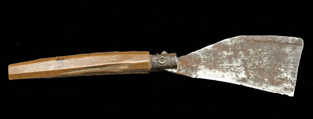 Appraisal: th C American Frontier Steel Wood Folding Knife North America