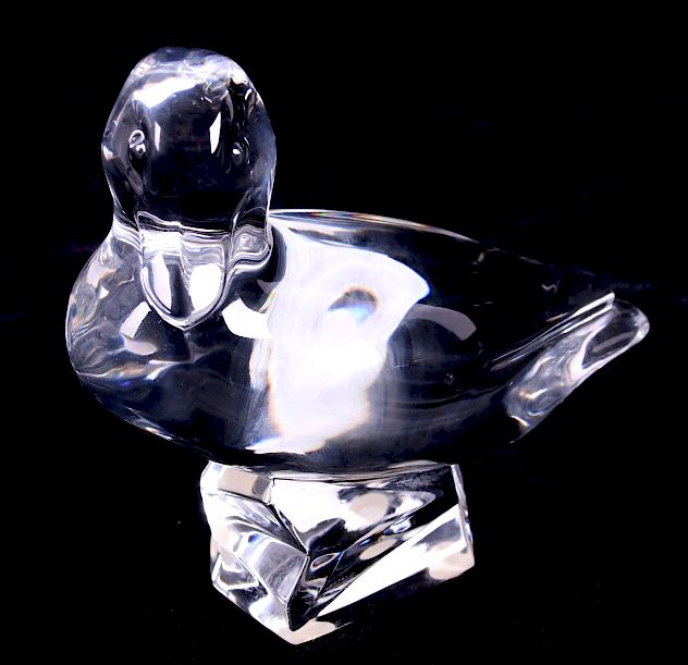 Appraisal: Baccarat La Tour D'Argent Duck Statue This item is a