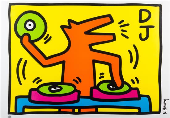 Appraisal: Sale Lot A Keith Haring Poster Height x width inches