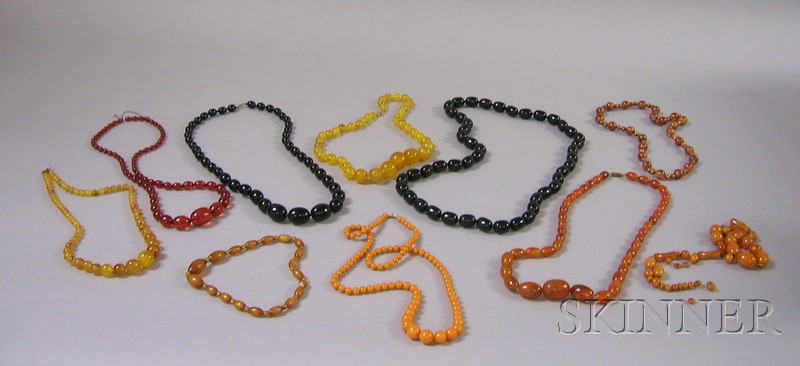 Appraisal: Group of Assorted Amber Bead Necklaces