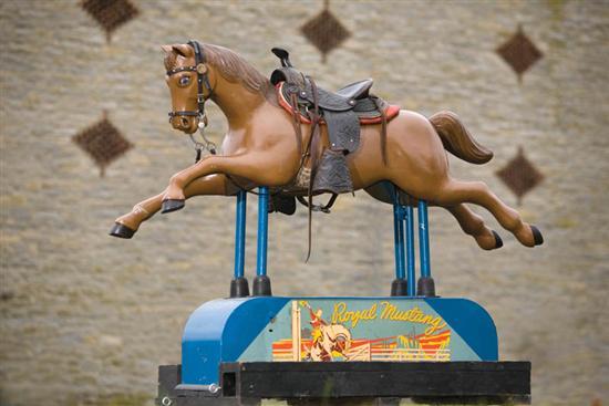 Appraisal: MECHANICAL HORSE Probably Cincinnati Ohio - laminated wood Carved horse