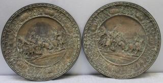 Appraisal: Lot Of Heavy And Finely Executed Brass releif Both have